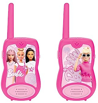 Lexibook, Barbie, Talkie-Walkies 200m, Gioco di Comunicazione per Bambini, 2 canali di Comunicazione, Clip Cintura, Rosa, TW12BB