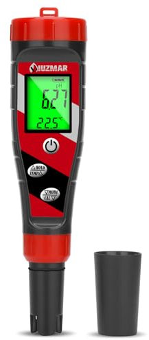 UIUZMAR Medidor de pH y EC para Hidroponia, Medidor Digital de pH Piscina, 4 en 1, Medidor de TDS PPM del Agua, Medidor de Conductividad y pH para Cultivo, Acuario, Liquido, Spa