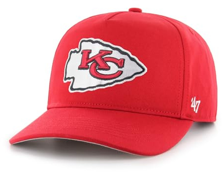 '47 NFL Kansas City Chiefs Hitch RF Unisex Baseball Cap, Adjustable Snapback Strap, Team Logo, Colour Red