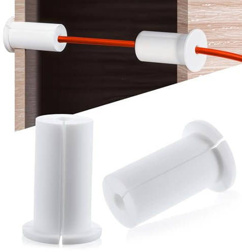 2 PCS Cable Wall Grommet, 1 Inch Wall Grommet Cable Wire Hole Silicone for Starlink Cables Router and Ethernet Cables Adapter Desk Table Furniture Wire Hole (White)