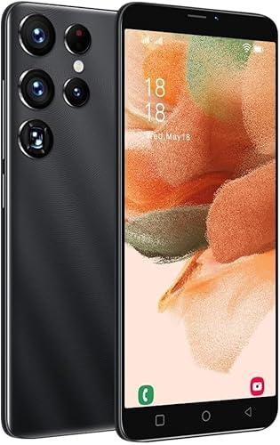 MsMga Telefono Cellulare Economico, 5.0 Pollici Android 9.0 OS, 16GB ROM (SD to 128GB), Dual SIM Dual Cameras, Face ID Unlock Cell Phone (S25Ultra-Black)