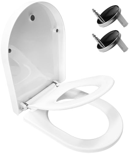 ZHONYEE Tapa de asiento de inodoro 2 en 1 de doble capa en forma de U, cierre suave, liberación rápida, ajustable, fácil de limpiar, capa superior para niños y adultos, color blanco