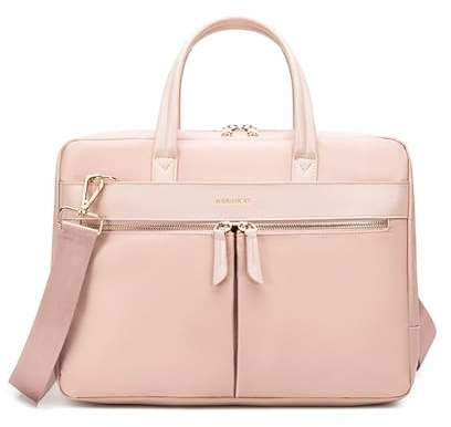 NICOLE & DORIS Borsa per Computer Portatile 15-16Inch Borse da Lavoro Donna Impermeabile Borsa per Laptop Uomo Borsa Business a Tracolla per Scuola/Ufficio/Lavoro Rosa
