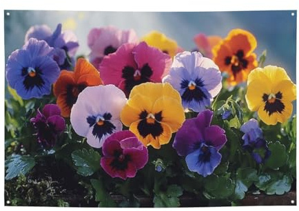 Pancartas de fiesta de feliz cumpleaños, letreros personalizados de flores de pensamiento, banderas al aire libre, telón de fondo de feliz cumpleaños, letreros de boda, tapiz grande para decoración de