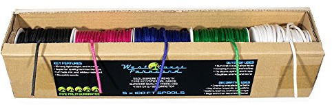 West Coast Paracord 550lb Paracord Variety Supplies – Type III Paracord Box Set – 100 Foot Spools of 5 Colors