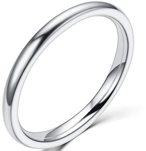 Jude Jewelers 2mm Stainless Stainless Steel Plain Stackable Wedding Band Ring