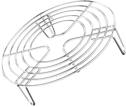 BESTonZON Stainless Steel Trivet Stand Cooking Rack Heavy Duty Pressure Cooker Steam Rack Round Cooling Basket for Egg Vegetable 16 * 4cm