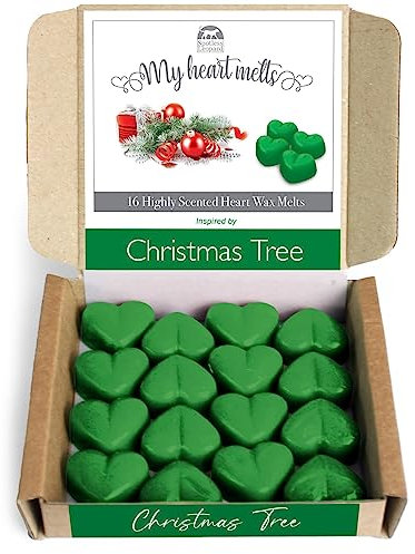 Christmas Tree Wax Melts: Heart Shape, Vegan & Pet Friendly, Pine Wax Melts Candle Alternative