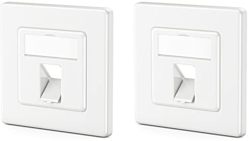 deleyCON 2x 1 Port Anschlussdose - Leerdose für Keystone Module - Datendose Unterputzdose - Auslass 45° Gewinkelt für Keystones
