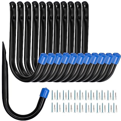 Locawaya Garagen-Aufbewahrungshaken, Garagenwandhaken zum Aufhängen, robuste J-Utility-Aufhänger, 12 Stück