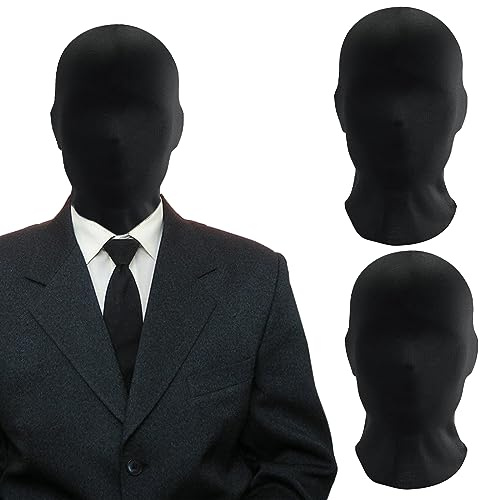 GAROMIA 2 stycken helansiktsmask halloween svart helansiktsmask spandex huvudmask unisex mask ansiktslös huvudmask för halloween fest kostym cosplay
