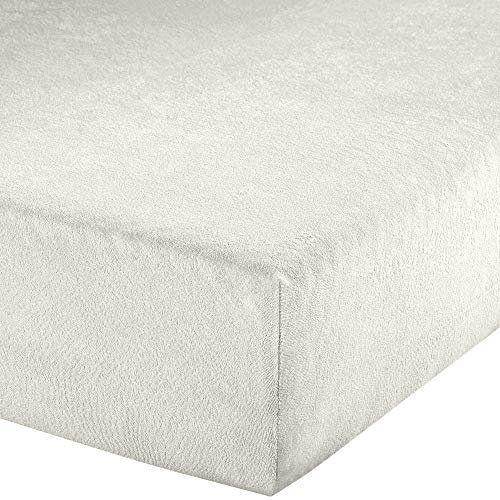 Erwin Müller Spannbettlaken Frottee-Stretch, Spannbetttuch Füssen - pflegeleicht, formstabil, mit Rundumgummi, sehr Gute Passform - weiß Größe 90x190 cm 100x200 cm