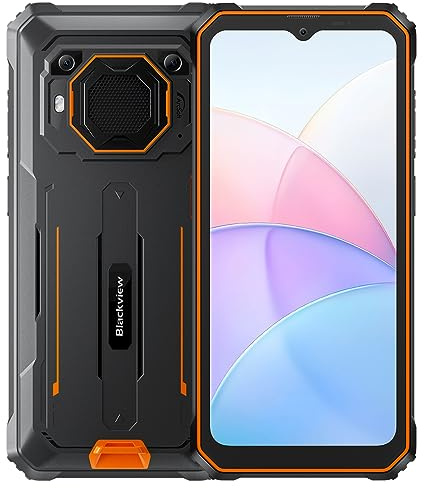 Blackview Utomhus Mobiltelefon utan Kontrakt BV6200, 13 000 mAh Batteri, 8 GB 64 GB (1 TB Förlängning), 6,56 Tum HD+, ArcSoft® 13MP+8MP, Android 13 DUAL SIM IP68 MIL-STD-810H Vattentät Smartphone, GPS