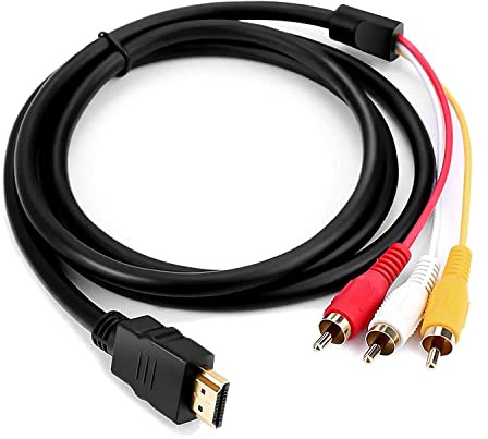 Yiany - Cavo HDMI a 3 RCA, 1080P, connettore HDMI a RCA, 1,5 m, adattatore convertitore per componenti audio video AV per HDTV DVD