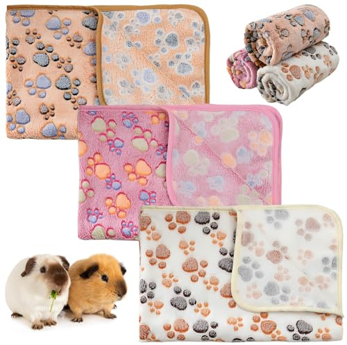 WIYETY Lot de 3 couvertures imperméables en polaire pour cochon d'Inde de 40 x 60 cm : couverture polaire lavable pour petits animaux, couverture chaude et moelleuse pour chatons, tapis pour petits