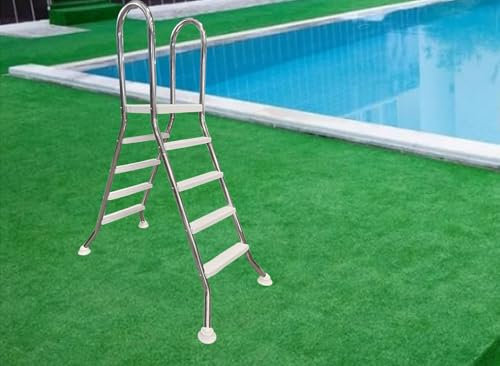 AIBOTY Robusta Escalera de Piscina sobre el Suelo, Marco de Acero Inoxidable 304 Escalera de 4 escalones, admite hasta 550 LB, para Piscinas de Pared de 52 Pulgadas
