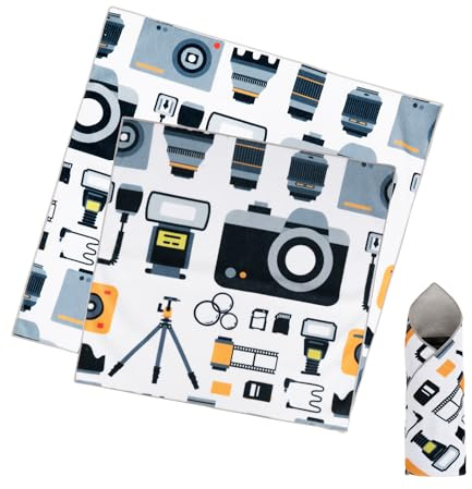GCJUYA Kamera Wrap, skyddsfodral 2 st 45 x 45,35 x 35, objektivväska, magisk självhäftande kameraduk, skyddande omslag för DSLR/fotoutrustning, färg, handväskehållare