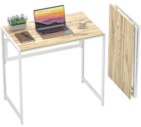 GreenForest Escritorio Plegable sin Montaje, 80x48 Mesa Portátil y Estable | Folding Desk Multifuncional para Ahorrar Espacio, para Oficina en Casa, Gaming y Picnic, Beige