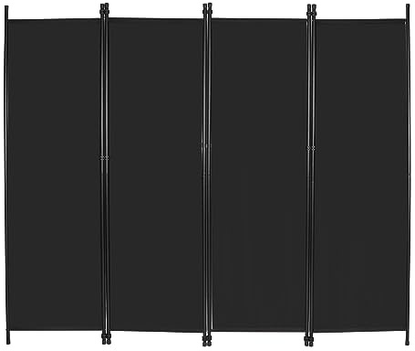 REDCAMP Portable Privacy Screen, 4-Panel Folding Room Divider 80 W x 68 H for Bedroom, Office, Restaurant, Hospital, Indoor Outdoor Partition Wall, 6.68FT Wide Tall Black
