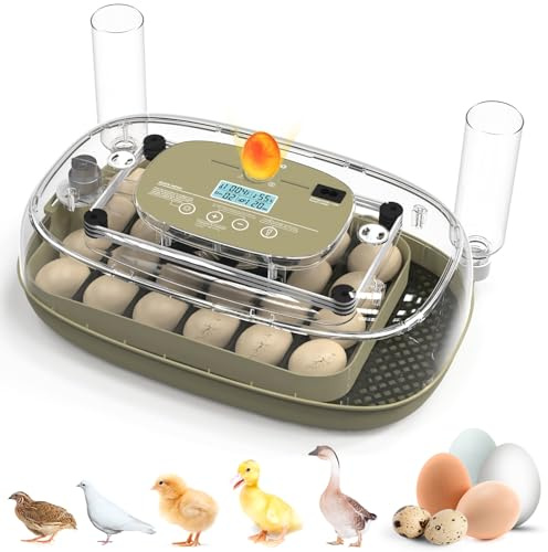Egg Incubators Incubator for Hatching Eggs 24 Eggs Egg Incubator for Lab Home Farm with Automatic Egg Turning for Chicken, Ducks, Goose, Quail