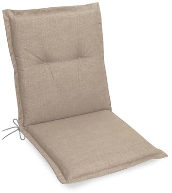 Gardissimo Niederlehnerauflage Premium Natur, Gartenstuhlauflagen 100 x 50 x 8 cm, Polsterauflage UV-Lichtecht, Stuhlauflage, Sitzauflage, Bindebänder, Halteband