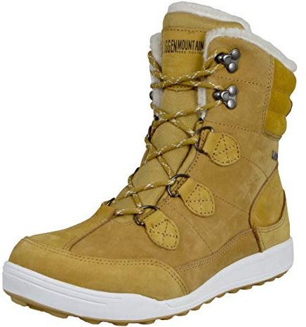 GUGGEN Mountain HPC57 Damen Fellstiefel gefüttert mit echter Lammwolle und Synthetik Winterstiefel Winterschuhe Echtleder Leder Stiefel wasserdicht mit Membran Braun, EU 42
