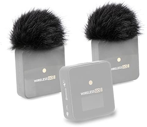 SUNMON Furry Windscreen Pop Filter for RODE Wireless Go 2, Microphone Wind Cover Muff for Rode Wireless Pro/Wireless ME/VideoMic Pro Fluff Windscreen for Wind and Background Noise Reduction（2PC）