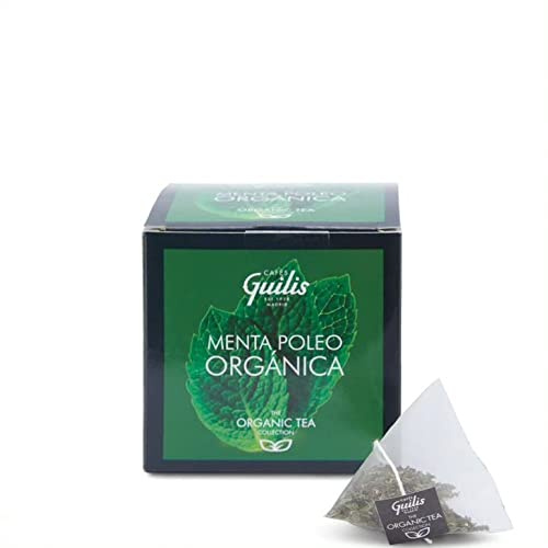 CAFES GUILIS DESDE 1928 AMANTES DEL CAFE Pennyroyal Mint Ekologisk i blad Box 15 Pyramider - förpackning 4