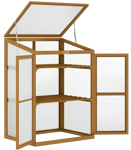Outsunny Wooden Cold Frame Greenhouse 30 L x 24 W x 44 H Brown