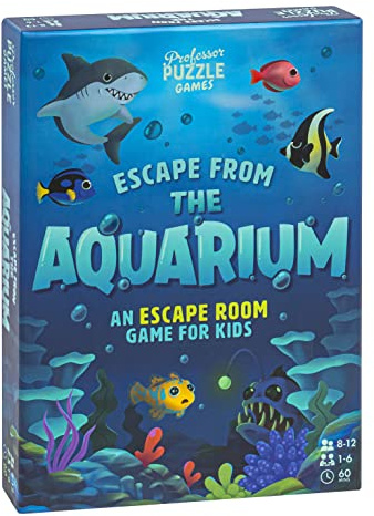 Professor Puzzle Escape from the Aquarium | Escape Room Strategy Game | Kids Ages 8-12 | 1-6 Players | Fun Puzzle Adventure for Family Game Night | Educational Problem Solving Skills | 60 Mins Approx.