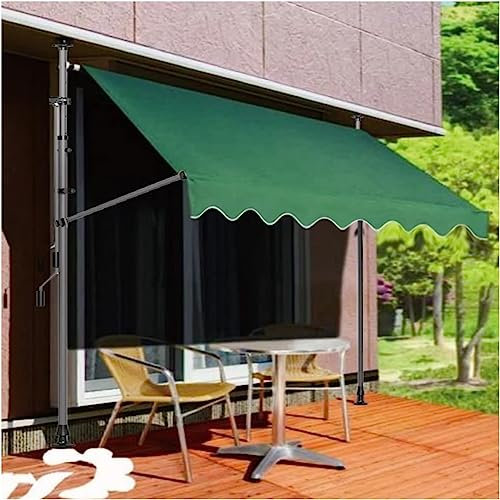 Klemmmarkise,Balkon Markise,Klemmmarkise mit Handkurbel, Sonnenschutz,balkonmarkisen Höhenverstellbare UV-beständig und wasserdicht für Terrasse Balkon 2M C