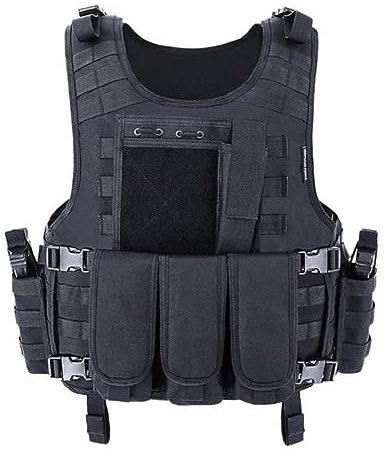 ACEXIER Molle Airsoft Taktische Weste Platte Träger Swat Angeln Jagd Paintball Weste Militär Armee Rüstung Polizei (Black)