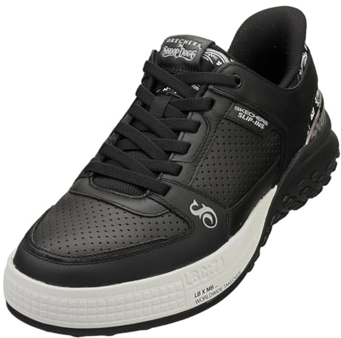 Skechers X Dogg Snoop Sizzle Toke - Tenis sin Cordones para Hombre, Piel Negra, 42 EU