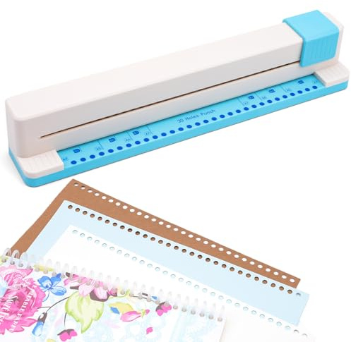 30 Holes Binding Punch,Loose Leaf Paper Punch Machine,Portable Hand Pushed Multi-Hole Puncher for Notebooks, Agendas, Planners,to-Do Lists, School Works and so Much More