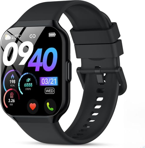 QCOQ Smart Watch for Men Women Answer/Make Calls, 1.96 HD Fitness Watch with Heart Rate Sleep SpO2 Monitor, Step Counter Fitness Tracker, 110+ Sports Activity Trackers, Smartwatches for Android iOS