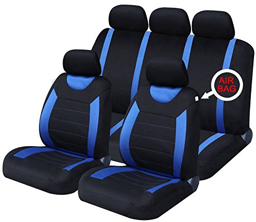 UKB4C Car Seat Covers Universal Fit Full Set Front & Rear Complete With Headrest Covers & Airbag Compatible