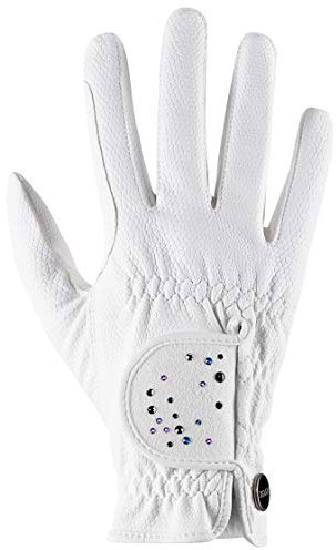 uvex Sportstyle Diamond - dehnbarer Reithandschuh für Damen und Herren - strapazierfähig - veredelt mit Swarovski® Kristallen - White - 7