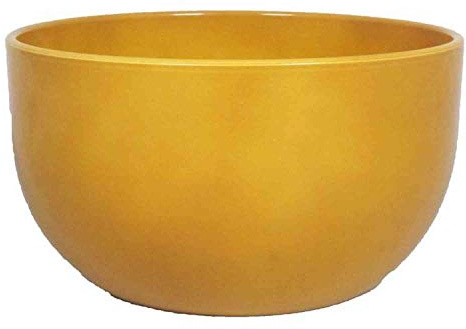 INNA-Glas Vaso da Fiori Giallo ocra, 14cm, Ø26cm - vasi per Piante/Scodella Ceramica