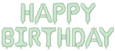 Pastel Green Happy Birthday Air Fill Letter Kit