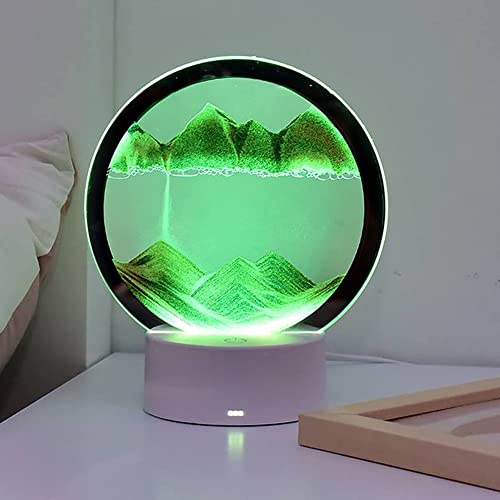 SPORTARC Tableau en forme de sablier 3D en forme de sablier en mouvement - Lampe de table en forme de paysage de sable - Peinture sur sable liquide - Décoration pour bureau, maison, bureau