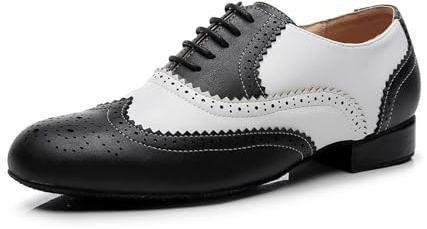 SWDZM Scarpe da Ballo Latino Americano Uomo per Salsa Tango Jazz Partito di Danza Scarpe Tacco Basso,9011,Nero,Ante,41 EU