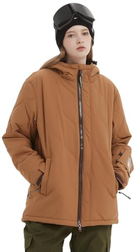 Bluemagic Chaqueta de Esquí Cálida para Mujer, Chaqueta con Capucha para Nieve, Ropa Térmica de Invierno para Exteriores, Abrigo Transpirable Cálido a Prueba de Viento
