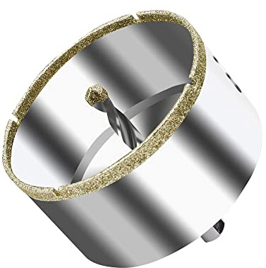 ASNOMY Sega a tazza diamantata da 85 mm con punta di centraggio, punta per vetro con rivestimento diamantato, trapano a corona cava per piastrelle per vetro/piastrelle/ceramica/marmo/granito