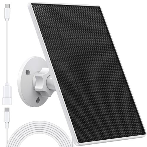 Solarpanel für Eufy-Kamera, 6 W Solarpanel für Eufy E, 2C/2C Pro, 2/2Pro, E20/E40, Solo, SoloCam Spotlight, IP65 wasserdicht für Eufy mit Micro-USB-Anschluss und Gummistopfen