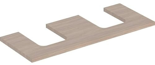 Geberit One Plaque de lavabo, découpe Double, pour lavabo à Poser en Forme de Coupe, 120x3x47cm, 505.335.00.1; Coloris: Chêne/mélamine Structure Bois