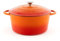 Hanseküche Gusseisen Topf emailliert 26 cm 4,7 l – Hochwertiger Topf zum Brot backen, Bräter mit Deckel, Kochtopf, Bratentopf, Schmortopf (Orange)