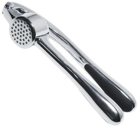 Premium-Knoblauchpressen-Set - Rostfreie, spülmaschinenfeste Profi-Knoblauchzange - Leicht zu drücken, Silikon-Knoblauchschäler und Bürste (Silber)