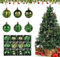 Green Baubles - 12pcs Hanging Shatterproof Baubles - 6cm Plastic Ornaments for Xmas Festival Decoration
