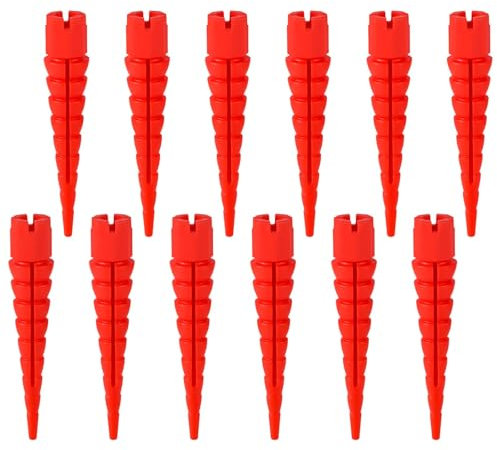 12pcs Cheville en Plastique, Ancrage Bois Kit de Réparation de Trou de Charnière de Porte Convient aux Vis à Bois de Tailles #2 à #16 pour Réparation de Trous de Vis Dénudés(Rouge)