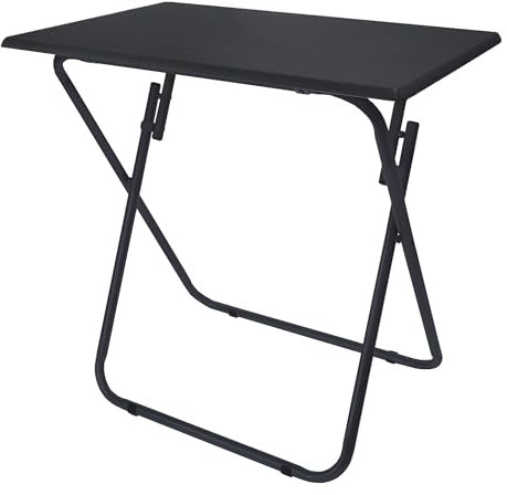 HERSIG - Mesas Auxiliares Plegables - Mesa Plegable Negra 70x50x71.5 CM - Mesa Jardin Exterior - Mesas Plegables Portatiles Resistente - Ideal para Camping, Picnic, Comidas, Trabajo, Fácil de Guardar